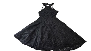 B Darlin Juniors' Black Sleeveless Glitter Lace Fit & Flare Women's Dress Size 0 - Picture 1 of 6
