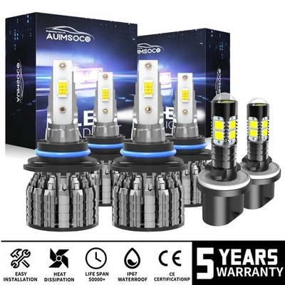 For Pontiac Aztek Base Sport Utility 4-Door 2001-2005 LED Headlights + Fog Bulbs - Image 1 of 4