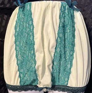 Custom Vintage Ivory Nylon & Vintage Lace Panties Sz 9 Wide Gusset - Picture 1 of 5