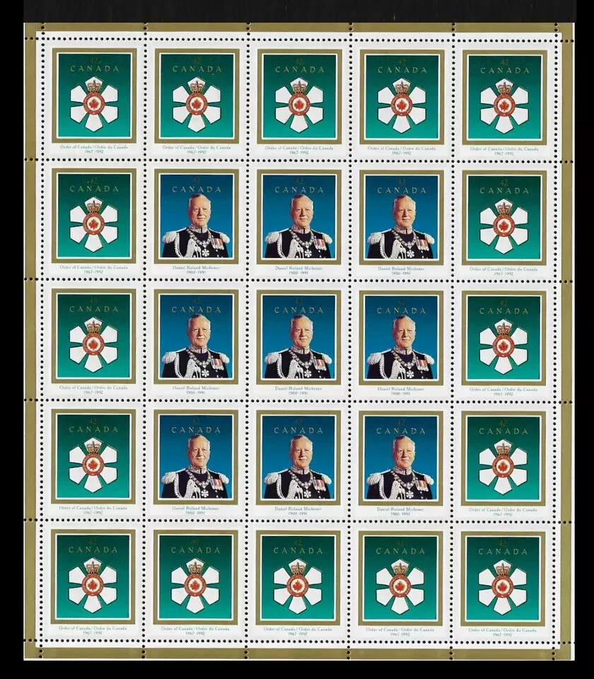 Canada - Scott 1446-1447 - Full Pane of 25 Stamps - Roland Michener - 1993 - MNH - Image 1 of 1