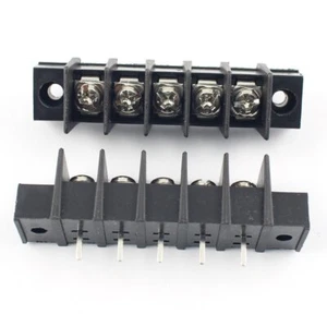 1Pcs Black 7.62mm Pitch 5 Pin Barrier Terminal Block Connector With Screw Hole - Picture 1 of 5