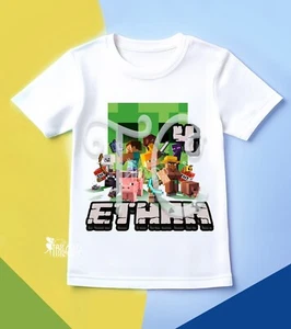 Custom Game Birthday Shirt, Mine Birthday Party Theme, Personalized Family Shirt - Picture 1 of 3