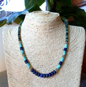 Collar nativo americano para hombre mujer arandelas turquesa, lapislázuli, av... - Imagen 1 de 7