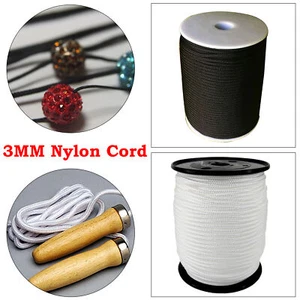 3mm White/Black Nylon Cord String Thread Blind Cord Curtain Window Light Pulls - Picture 1 of 20