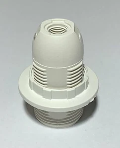 Lámpara colgante de plástico blanco SES / E14 / pequeño tornillo Edison con anillo de pantalla - Imagen 1 de 3