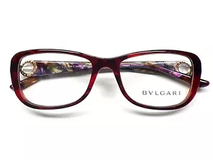 Bvlgari 4075H 5270 Eyeglasses Glasses Red Multi Havana Rose Gold Logo 54-16-135 - Picture 1 of 11