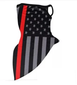 Gaiter Face Mask Thin USA Flag Balaclava Fireman Red Courageous US Seller Fast - Picture 1 of 5