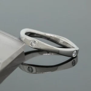 Harry Winston Wave 4 Diamond Wedding Band Ring Size 5.25 PT950 Platinum - Picture 1 of 8