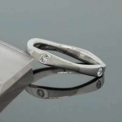 Anillo de boda Harry Winston Wave 4 diamantes talla 5,25 PT950 platino Foto 1 de 4