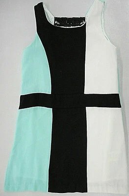 Vestido de lavandería para niñas de Shelli Segal $76 negro blanco y aguamarina tallas 10, 14 y 16 Foto 1 de 4