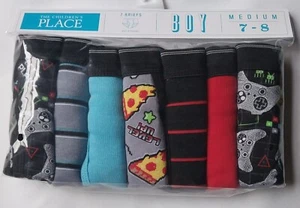 The Children's Place Boys Video Game Briefs 7-Pack Fin Gray Size M (7/8) ~ New - Picture 1 of 7