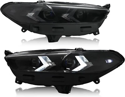 For 2013-2016 Ford Fusion LED Headlights DRL Sequential Turn Signal Halogen Pair - Image 1 of 4