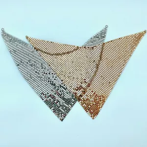 Silver & Gold Colored Mesh Link Chain Mail (FC11) - Picture 1 of 10
