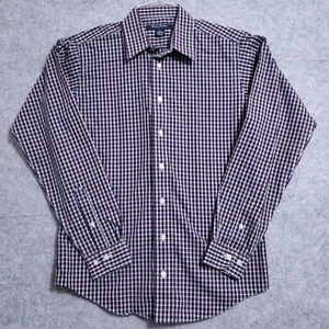 BROOKS BROTHERS BOYS SHIRT L BLUE BURGUNDY CHECK PLAID - Picture 1 of 6