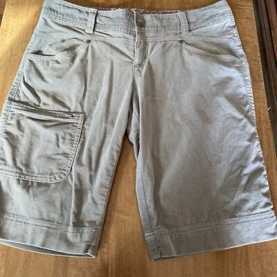 Athleta Cargo Corduroy Shorts Womens 8 (32x11) Gray Cotton Blend Zip - Image 1 of 4