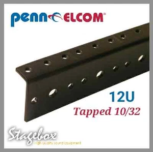 2 x 12U Full Hole Rack Rails Rack Strip Tapped to 10/32 UNF ( Pair) - Picture 1 of 3