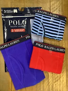 POLO RALPH LAUREN SLIP CLASSICI IN COTONE 3PK, RAGAZZI LARGE (14-16) ROSSO/BLU/RIGHE - Foto 1 di 5