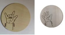 Beech Round Wood Card 5pcs Handmade Baby's Hand Pattern for Newborn Keepsake