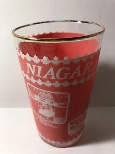 Vaso de bebidas vintage Hazel Atlas esmerilado NIAGARA FALLS Canadá - Imagen 1 de 3