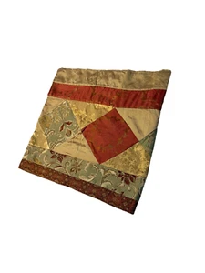 1 Luxury Window Valance Short Curtain Gold Red Green Pattern Lined Silk Blend - Picture 1 of 7