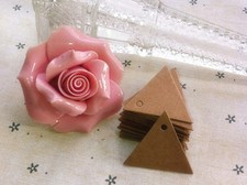 40 PCS BROWN TRIANGLE BONBONNIERE GIFT TAG TA014