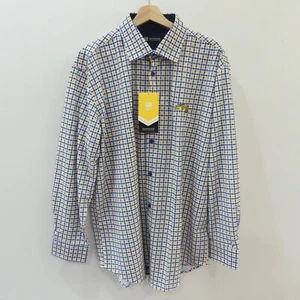 Parramatta Eels Mens 2XL Blue Yellow Long Sleeve Business Shirt BNWT NEW NRL - Picture 1 of 13