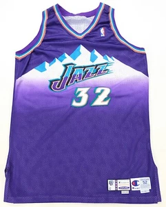 Rare VTG CHAMPION Karl Malone Utah Jazz 2000-01 Authentic Pro Cut Jersey 90s 52 - Picture 1 of 10