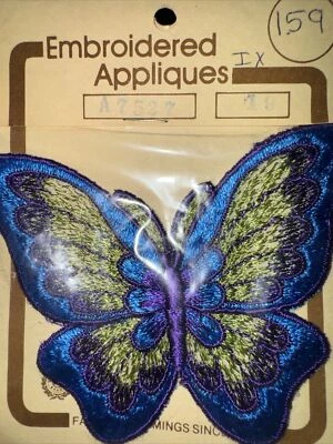VTG Hirschberg, Schutz & Co Embroidered Appliques Fashion 1970s Butterfly 3 1/2” - Image 1 of 3