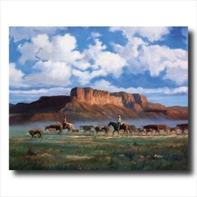 UNLIMITED POTENTIAL LLC Cowboys Horses Cattle Western Wall Picture Art Print