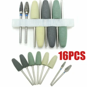 Base de resina de silicona dental 16 piezas pulido acrílico fresa laboratorio dental diamante 2 kits - Imagen 1 de 10