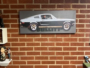 30x12 framed BULLITT CANVAS PRINT Film movie 1968 Mustang Steve McQueen wall art - Picture 1 of 7