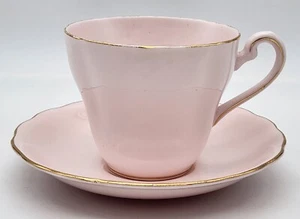 Tuscan Tea Cup & Saucer Duo (1) Pink Gold Fine English Bone China 1950s England - Picture 1 of 23