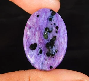 Natural Charoite Oval Cabochon smooth polished Gemstone 23 Ct 27x19x5 mm DE=061 - Picture 1 of 6