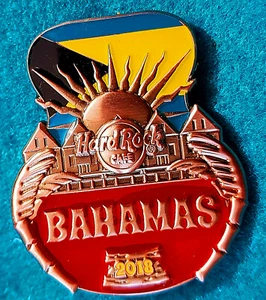 BAHAMAS 3D CUT OFF SERIES NASSAU BAY STREET FACADE & FLAG Hard Rock Cafe PIN LE - Picture 1 of 1