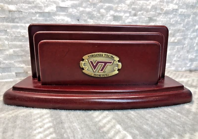 Virginia Tech Hokies Vintage Madera Escritorio Carta Correo Facturas Porta Facturas Organizador Foto 1 de 4