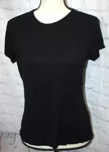 Pretty Little Thing Women's Black Short Sleeve Baby Tee T-Shirt Top Size US14 - Picture 1 of 3