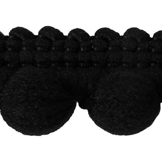 ab 5,0 m Mini Pomponband 12 mm Schwarz 0,98 €/m Bommelborte Pomponborte Pompons  - Bild 1 von 1