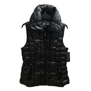 Kenneth Cole New York Women's Size M Puffer Vest Jacket Zip Front Black NWT - Picture 1 of 5
