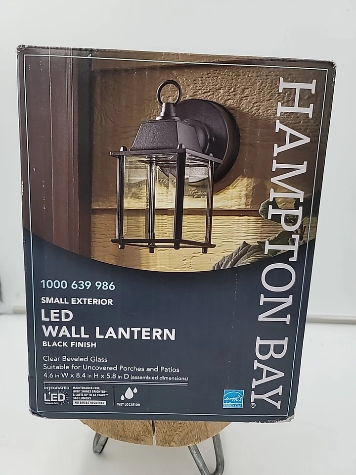 Hampton Bay Black Outdoor LED Wall Lantern B3