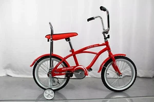 16" Kids Lowrider Bike Coaster Brake Banana Seat Boy Girl BLACK BLUE RED PINK - Picture 1 of 13