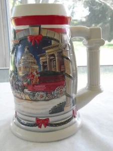 7" Holiday At The Capitol 2001 Budweiser Holiday Ceramic Stein CS455 - Picture 1 of 5
