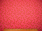 Floral Fabric By Yard CLEARANCE Lt Pink Floral Green Leaves Pink Cotton #1 Vtg