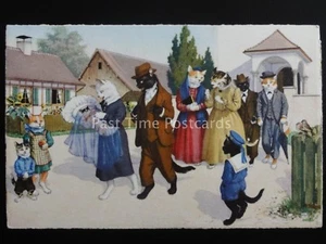Mainzer Cats BABY BAUTIZING Hartung c1950 Postal por Max Künzli 4723 - Imagen 1 de 1