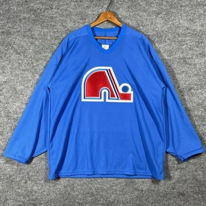 VINTAGE 90s Quebec Nordiques Jersey Mens Large Maska Air Knit CCM - Picture 1 of 15