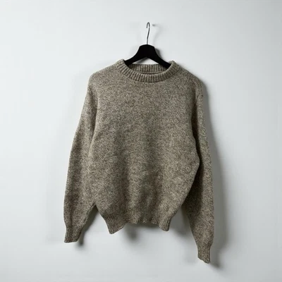 Vintage Land's End Sweater Chunky Knit Crewneck Women's Size: Large Beige Wool - Image 1 of 4