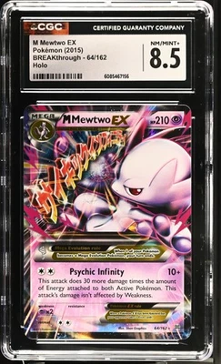 CGC 8.5 M Mewtwo EX 2015 BREAKthrough 64/162 Holo Pokemon Card - Image 1 of 2