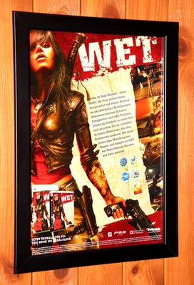 Wet Video game PS3 Xbox 360 Rare Small Promo Werbeblatt Poster / Ad Page Framed - Bild 1 von 4