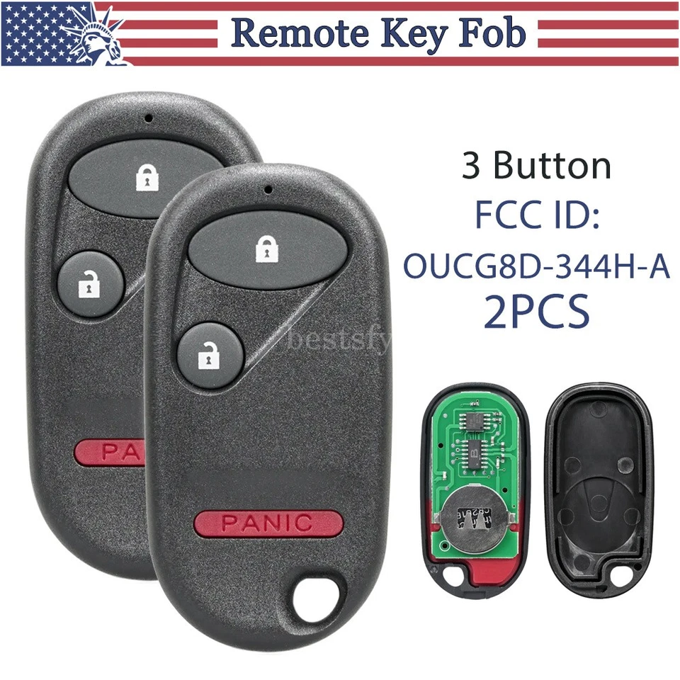 2 para Honda CR-V 2002 2003 2004 entrada sin llave coche control remoto llavero 3 botones Foto 1 de 4