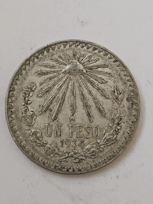 1934 M Peso Round Bullion Coin .720 Silver - Image 1 of 4