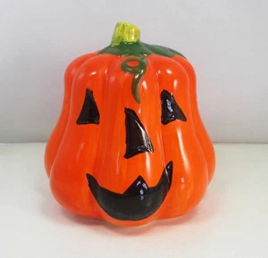 Halloween Pumpkin 4" Tall Ceramic Piggy Bank - NEW - Picture 1 of 5